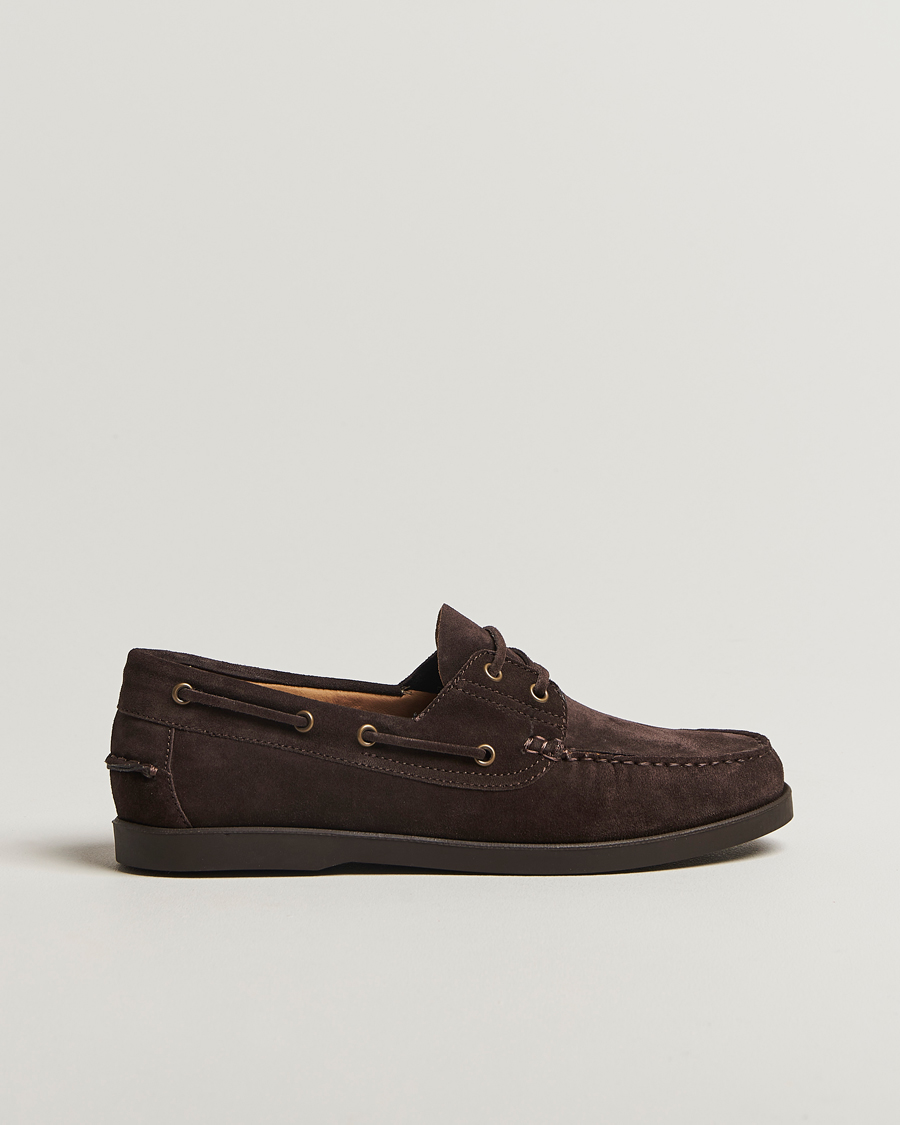 Men | Boat Shoes | Oscar Jacobson | Deck Shoe Suede Chocolate Brown