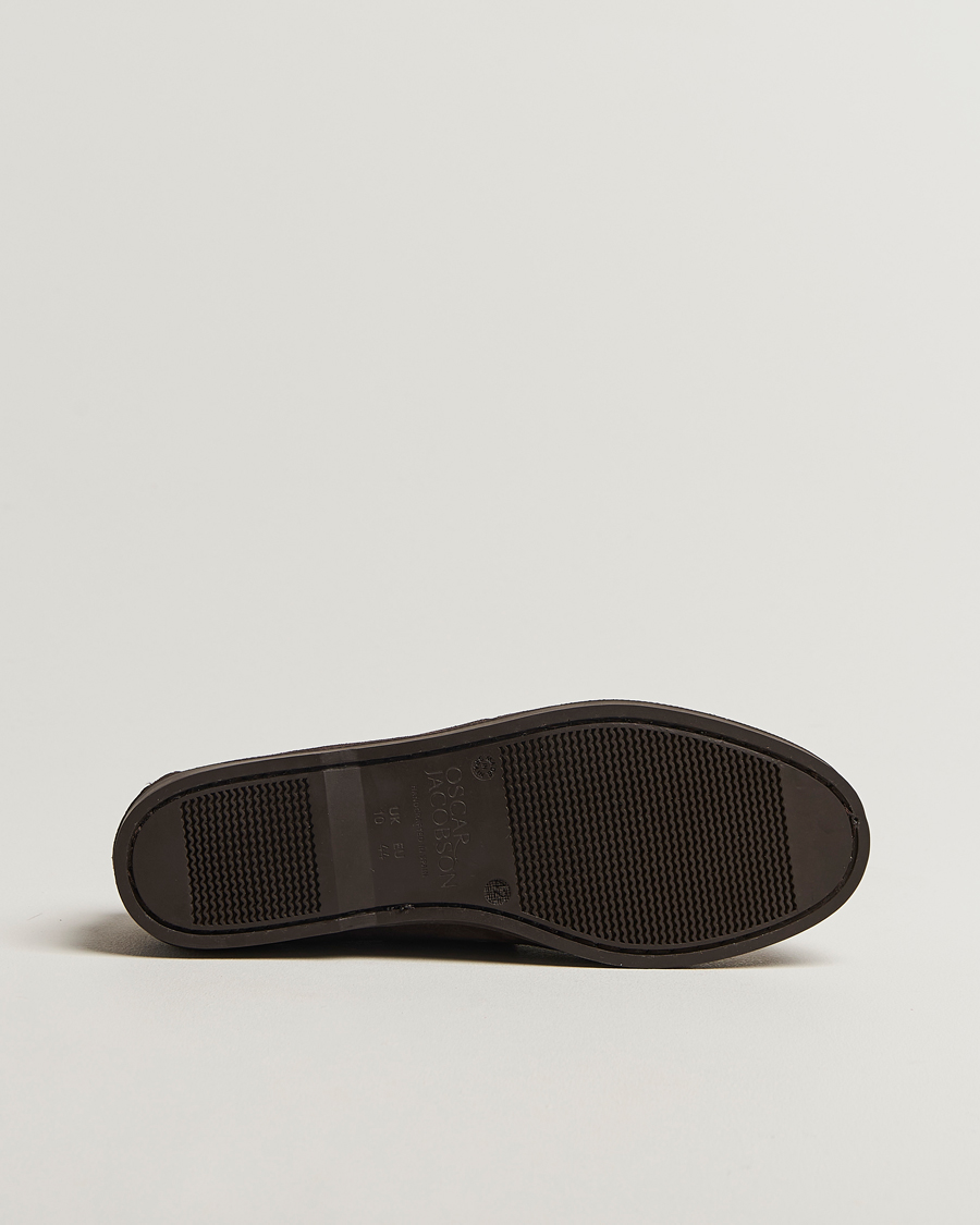 Men | Boat Shoes | Oscar Jacobson | Deck Shoe Suede Chocolate Brown