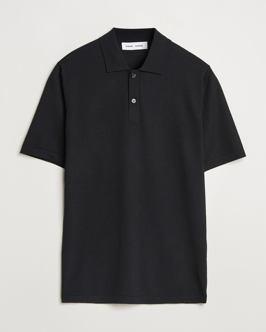 Men | Polo Shirts | Samsøe Samsøe | Sarown Knitted Polo Black