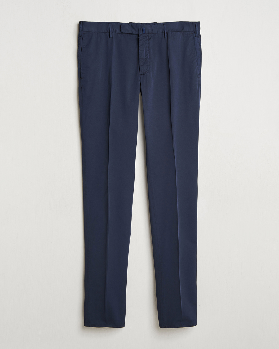Men | Trousers | Incotex | Slim Fit Garment Dyed Cotton Chinos Navy