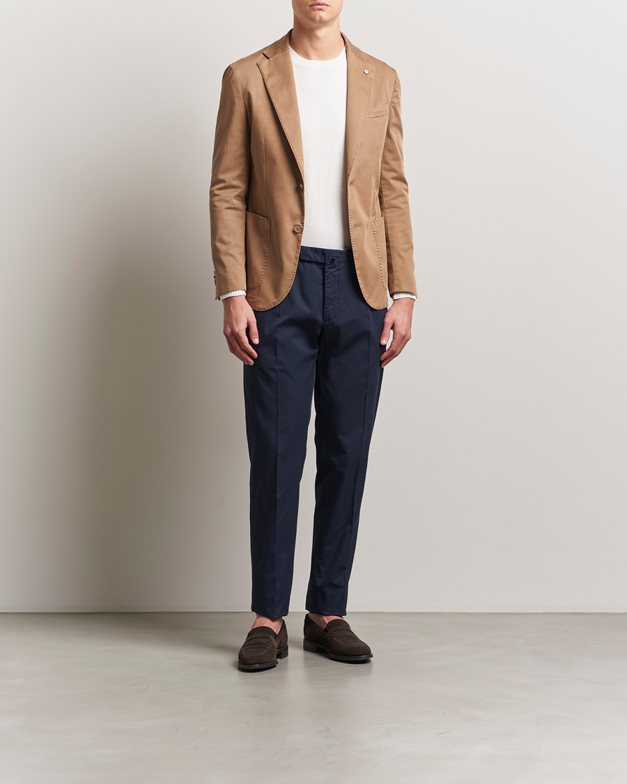 Men | Trousers | Incotex | Slim Fit Garment Dyed Cotton Chinos Navy