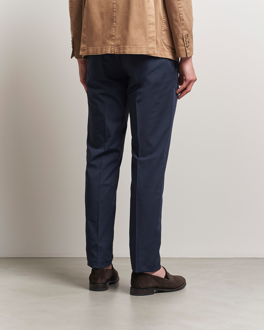 Men | Trousers | Incotex | Slim Fit Garment Dyed Cotton Chinos Navy
