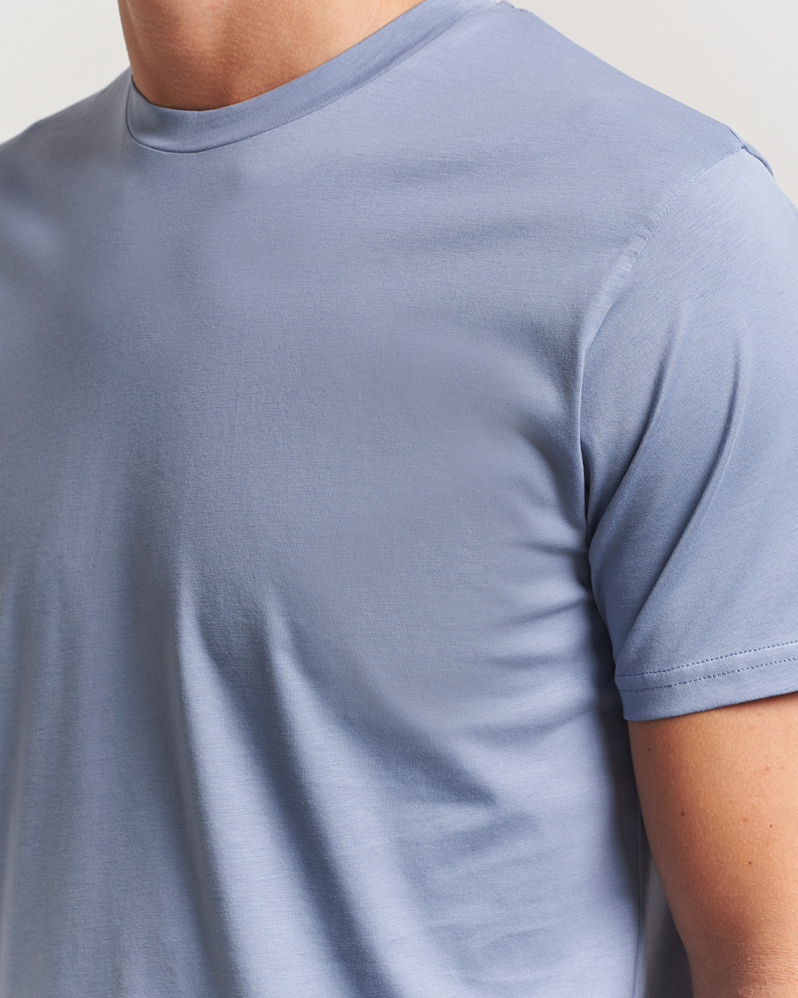 Men | T-Shirts | Sunspel | Riviera Midweight T-Shirt Vintage Blue
