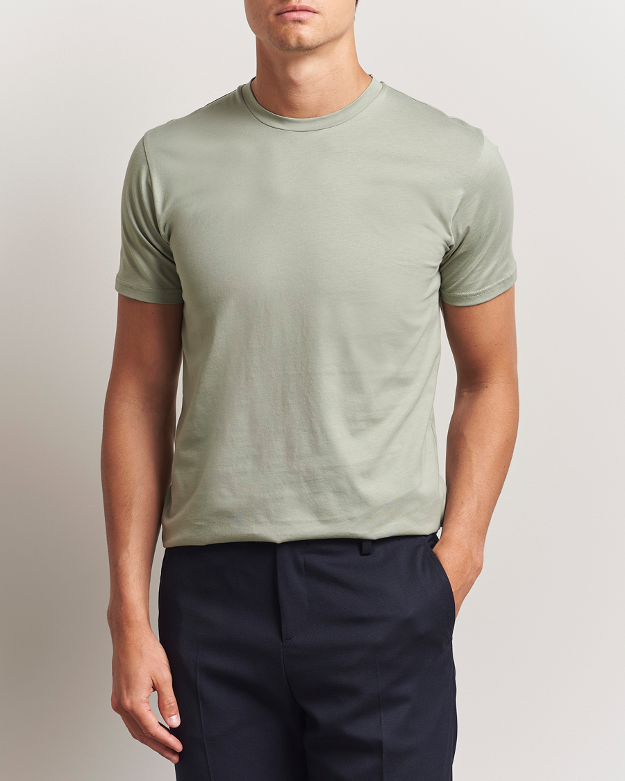 Men | T-Shirts | Sunspel | Riviera Midweight T-Shirt Pastel Green