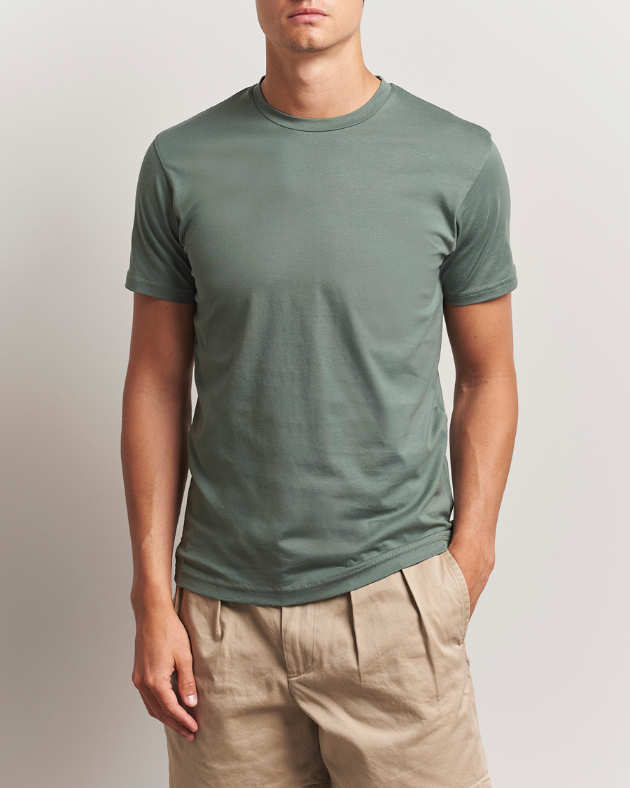 Men | T-Shirts | Sunspel | Riviera Midweight T-Shirt Dusk Green
