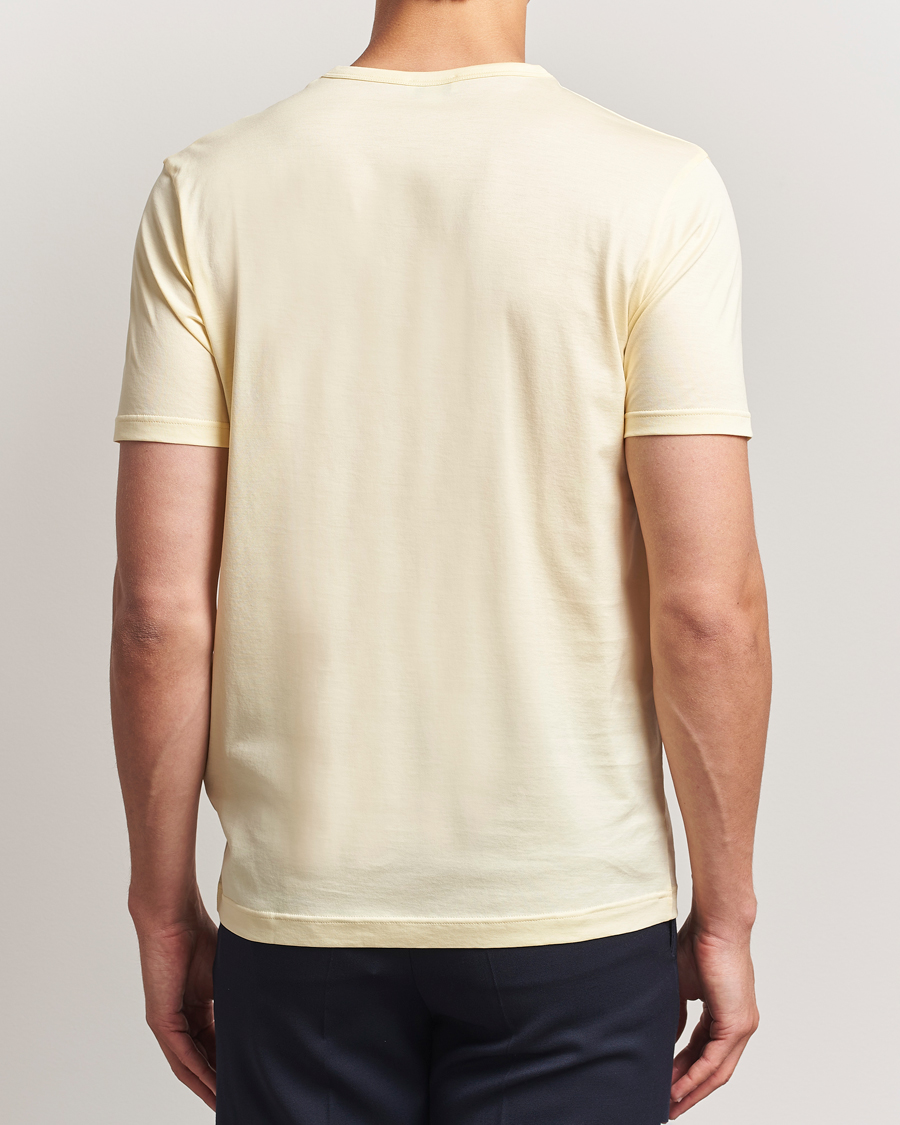 Men | T-Shirts | Sunspel | Crew Neck Q82 Cotton T-Shirt Buttermilk