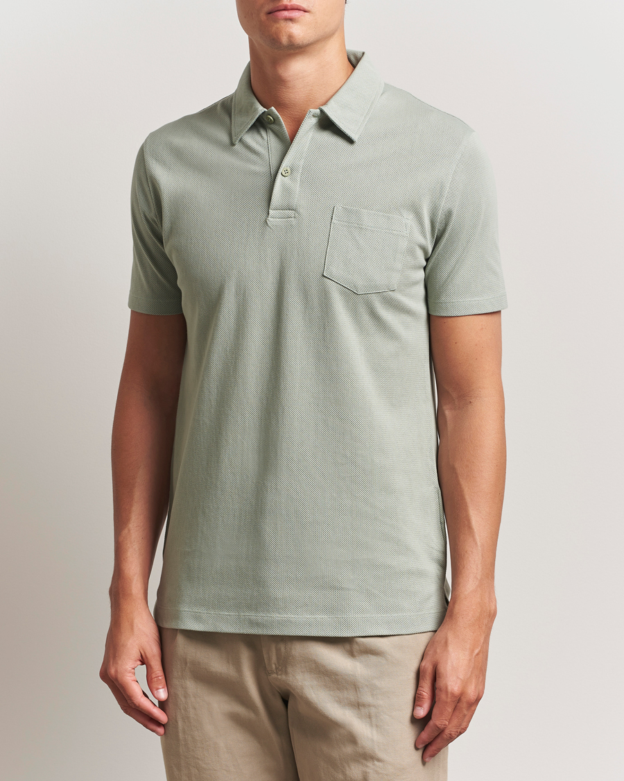 Men | Polo Shirts | Sunspel | Riviera Polo Shirt Pastel Green