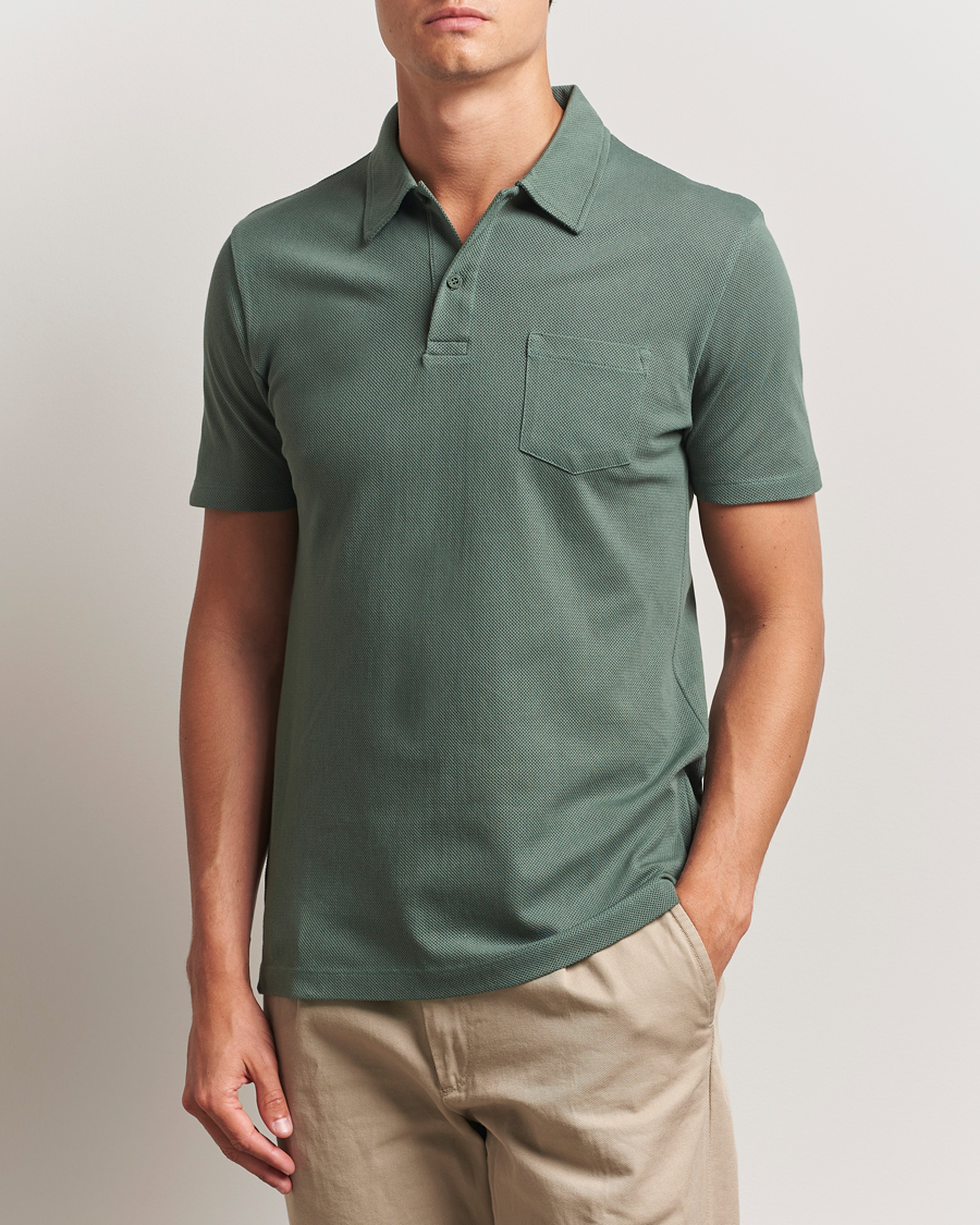 Men | Polo Shirts | Sunspel | Riviera Polo Shirt Dusk Green