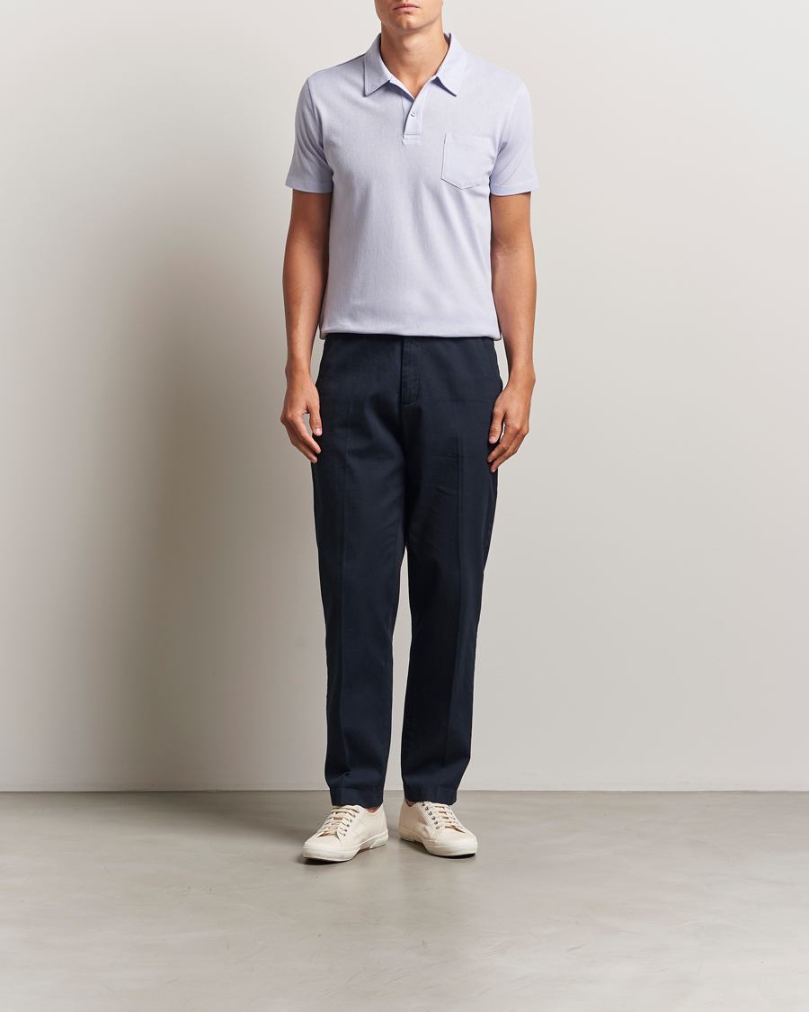 Men | Polo Shirts | Sunspel | Riviera Polo Shirt Pale Lilac