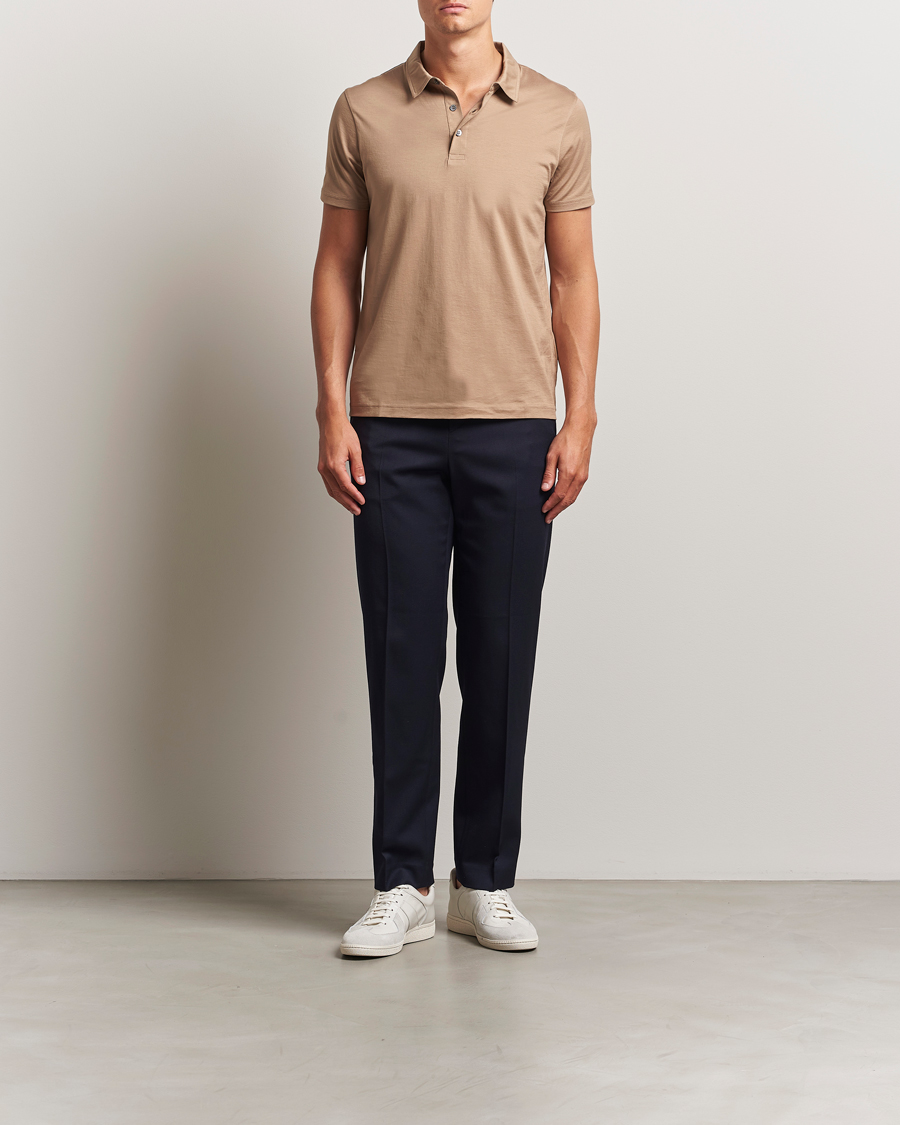 Men | Polo Shirts | Sunspel | Cotton Jersey Polo Dune