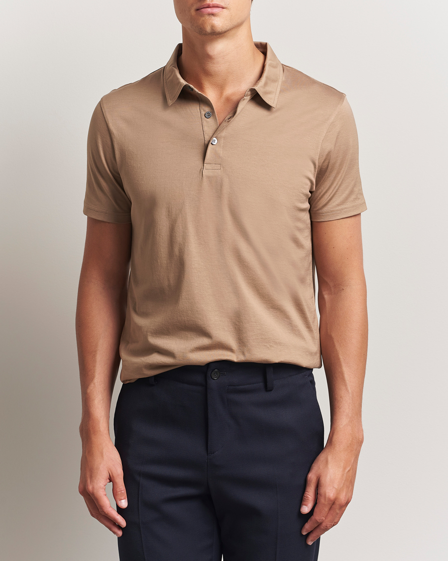 Men | Polo Shirts | Sunspel | Cotton Jersey Polo Dune