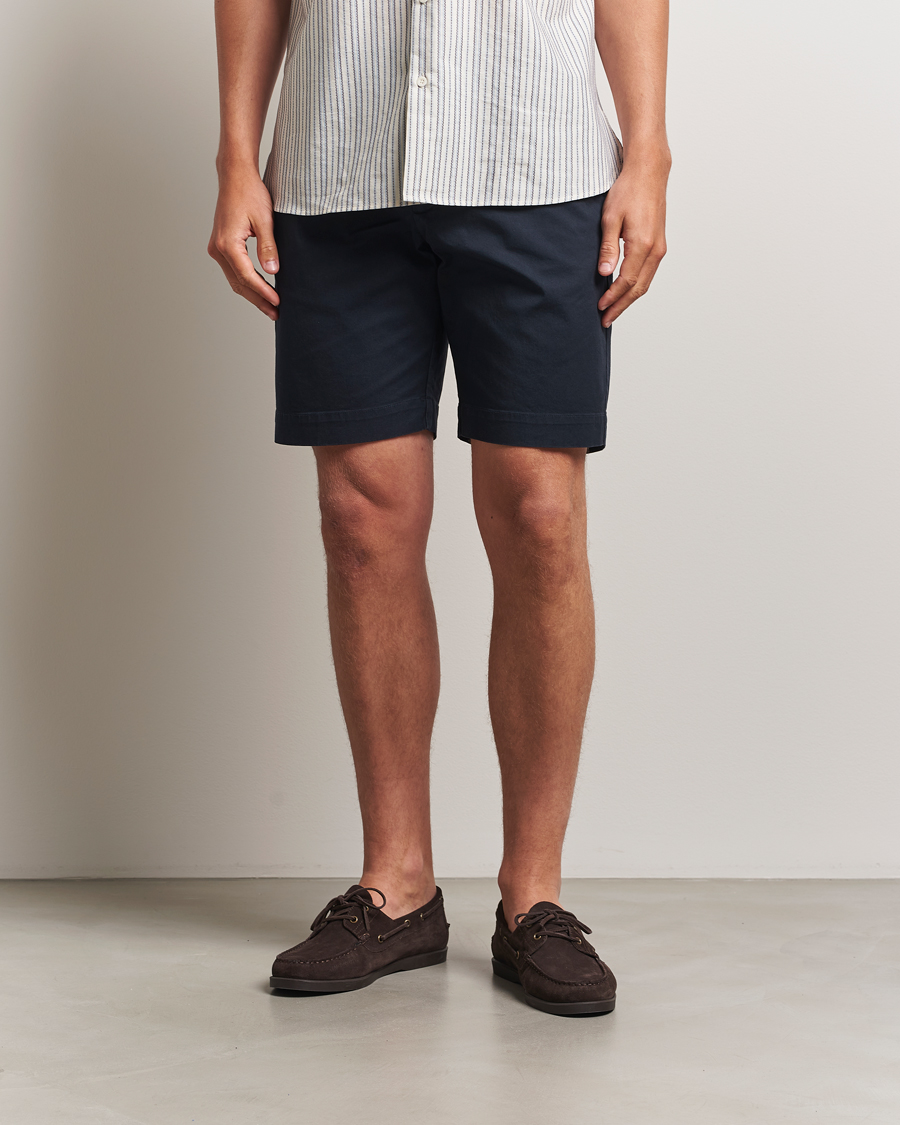 Men | Shorts | Sunspel | Cotton Chino Shorts Navy