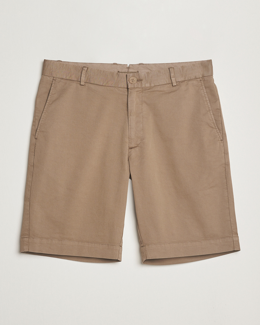 Men | Shorts | Sunspel | Cotton Chino Shorts Dark Stone