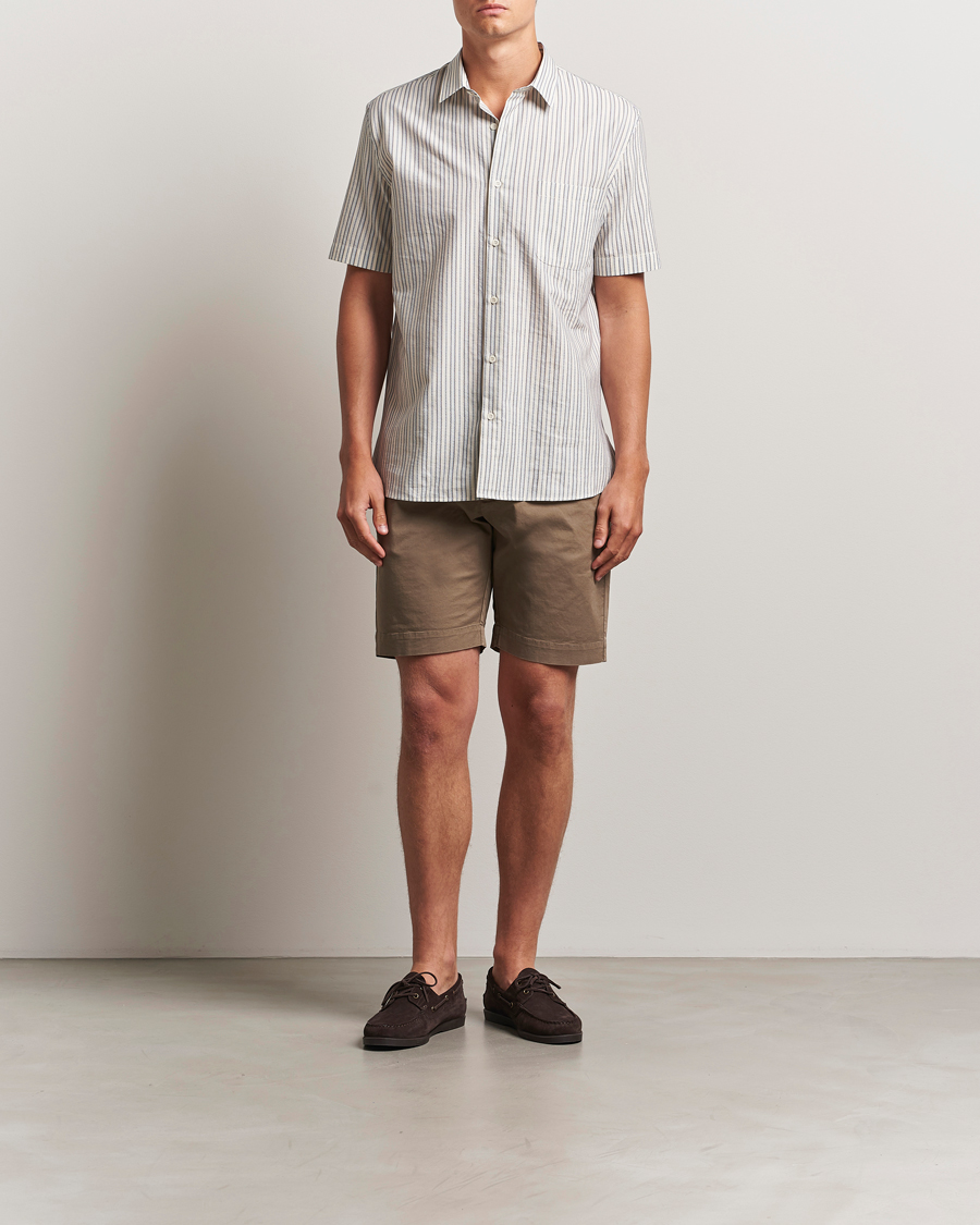 Men | Shorts | Sunspel | Cotton Chino Shorts Dark Stone