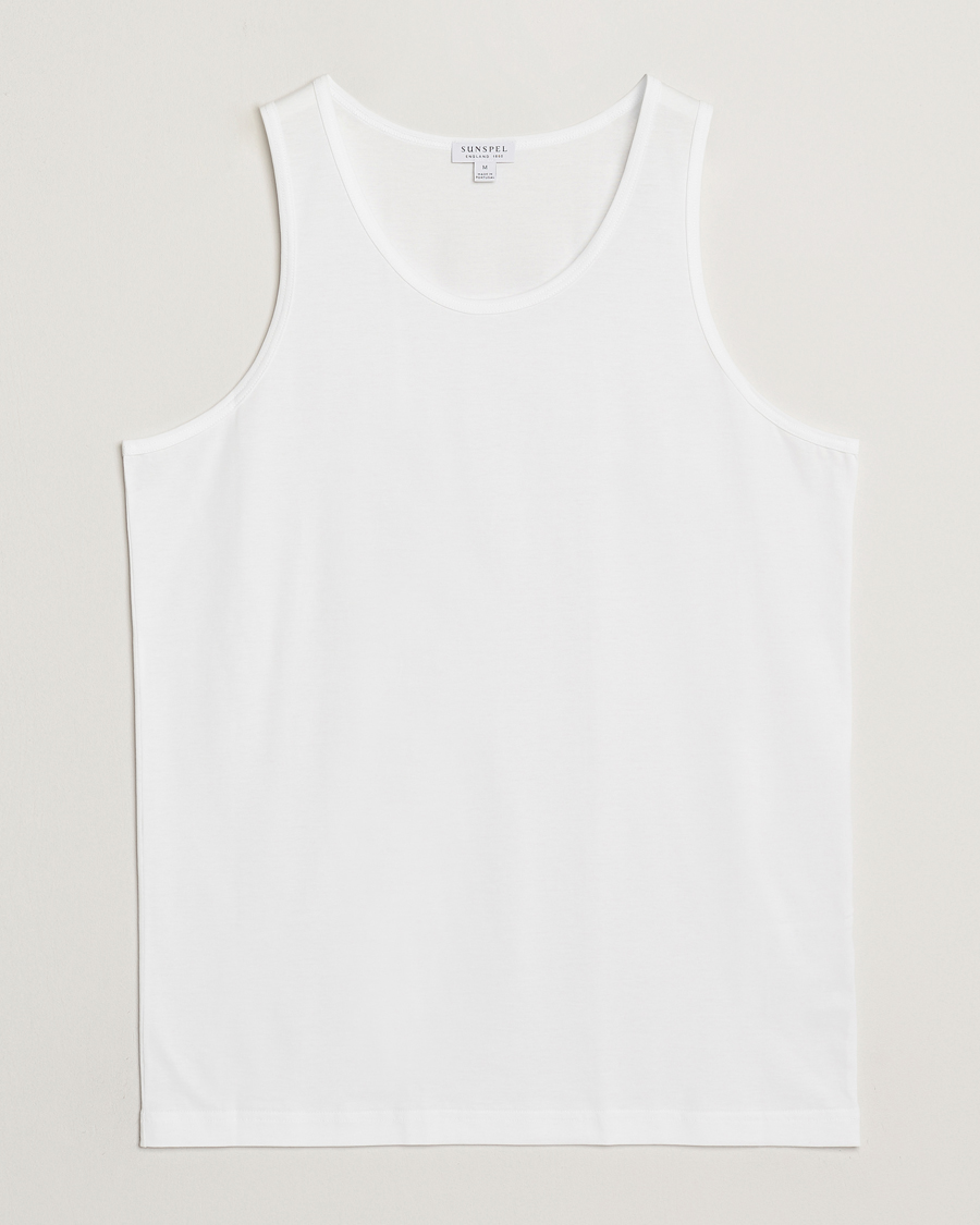 Men | T-Shirts | Sunspel | Superfine Cotton Underwear Vest White
