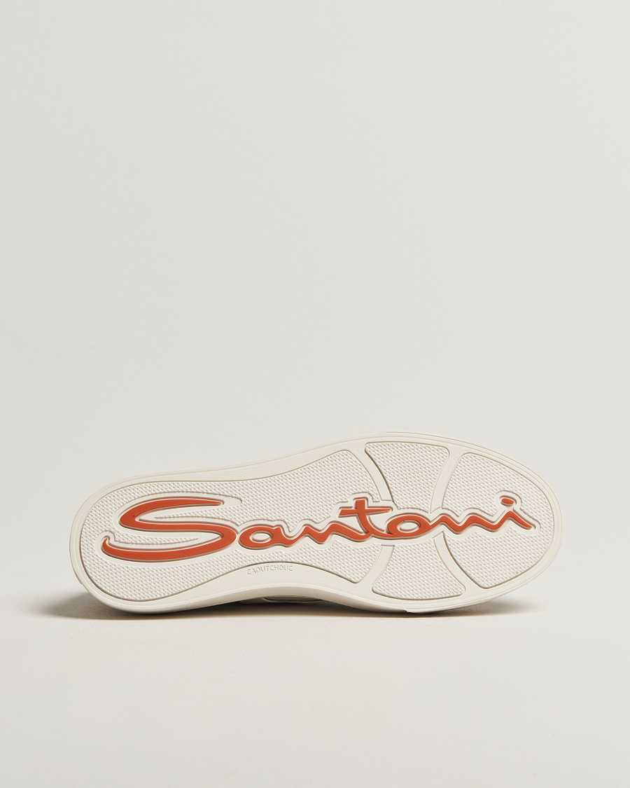 Men | Sneakers | Santoni | Double Buckle Sneakers White Grain