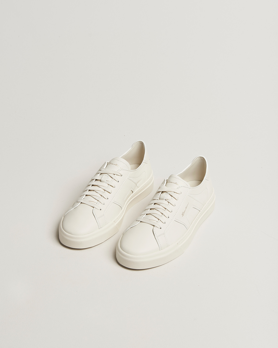 Men | Sneakers | Santoni | Double Buckle Sneakers White Grain
