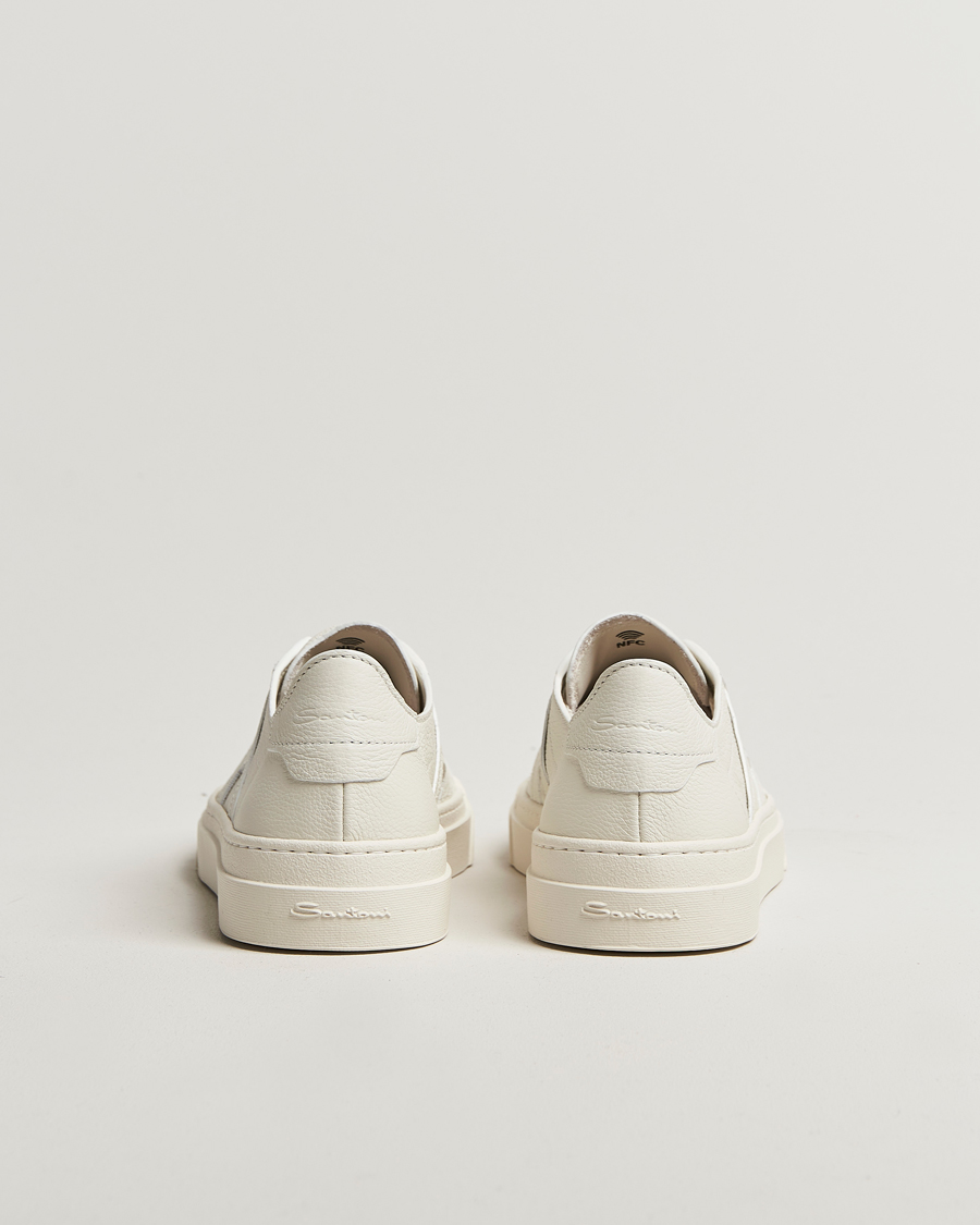Men | Sneakers | Santoni | Double Buckle Sneakers White Grain