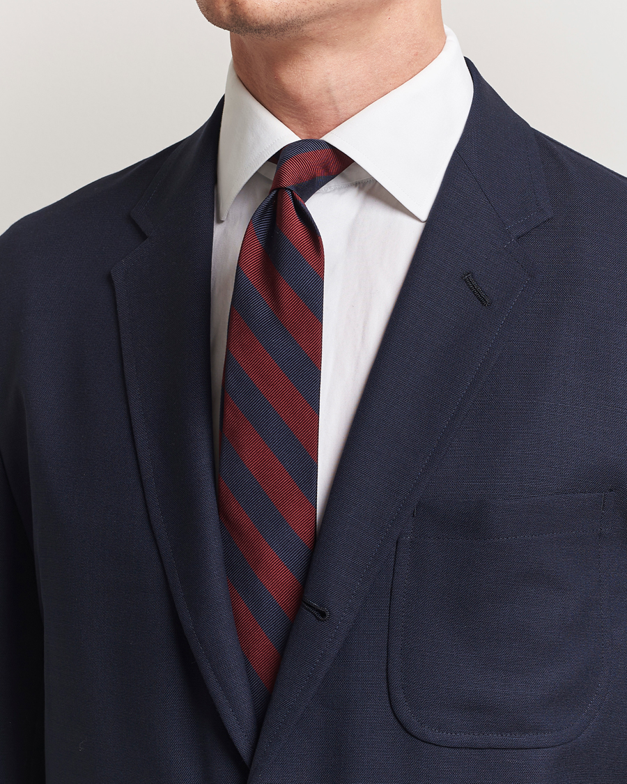 Men | Ties | Kamakura Shirts | Kamakura ShirtsVintage Ivy Regimental Stripe Silk TieNavy/Burgundy