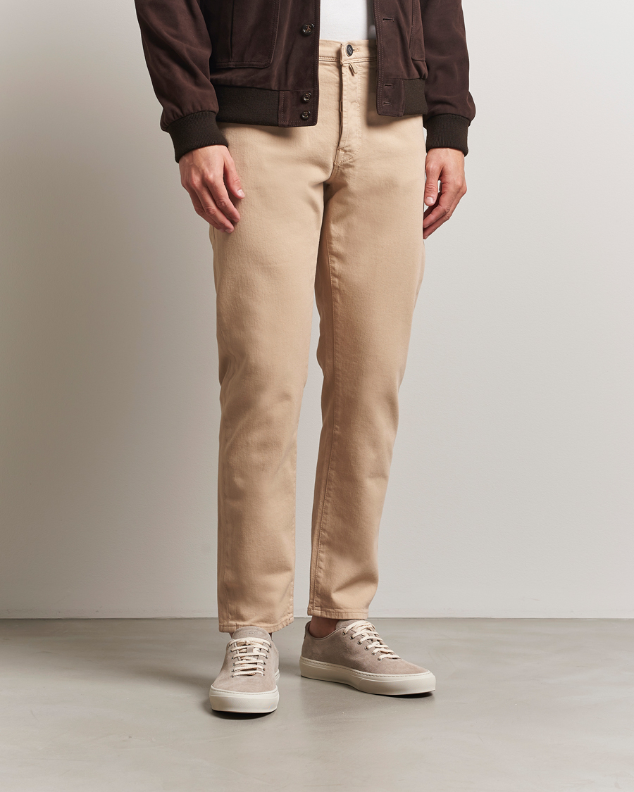 Men | Trousers | Incotex | 5-Pocket Cotton Stretch Pants Beige