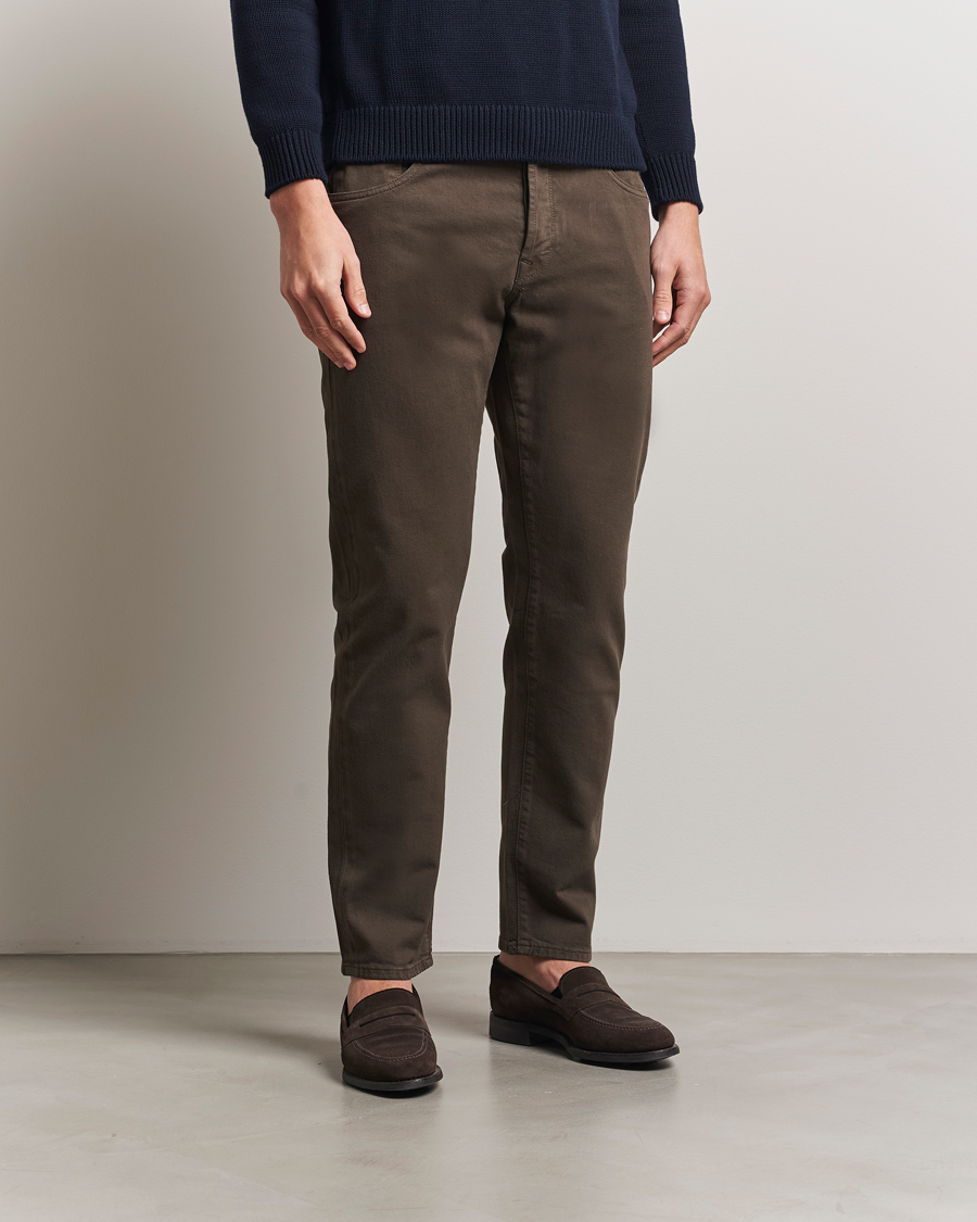 Men | Trousers | Incotex | 5-Pocket Cotton Stretch Pants Dark Brown