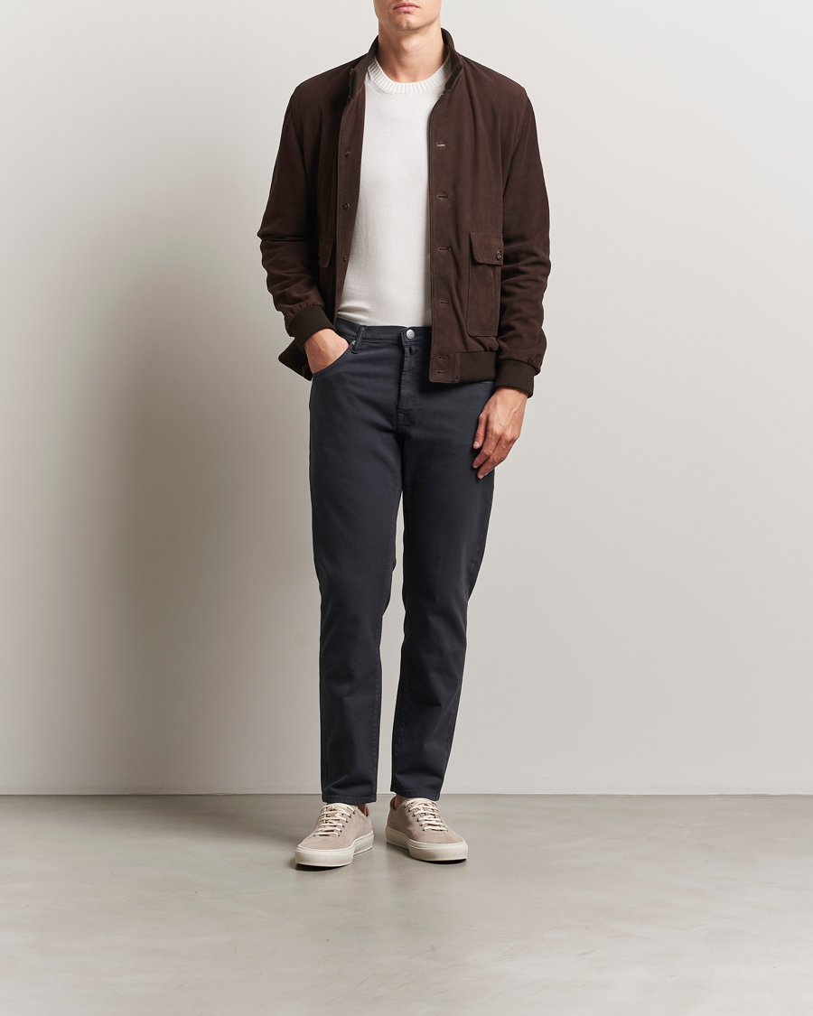 Men | Trousers | Incotex | 5-Pocket Cotton Stretch Pants Navy