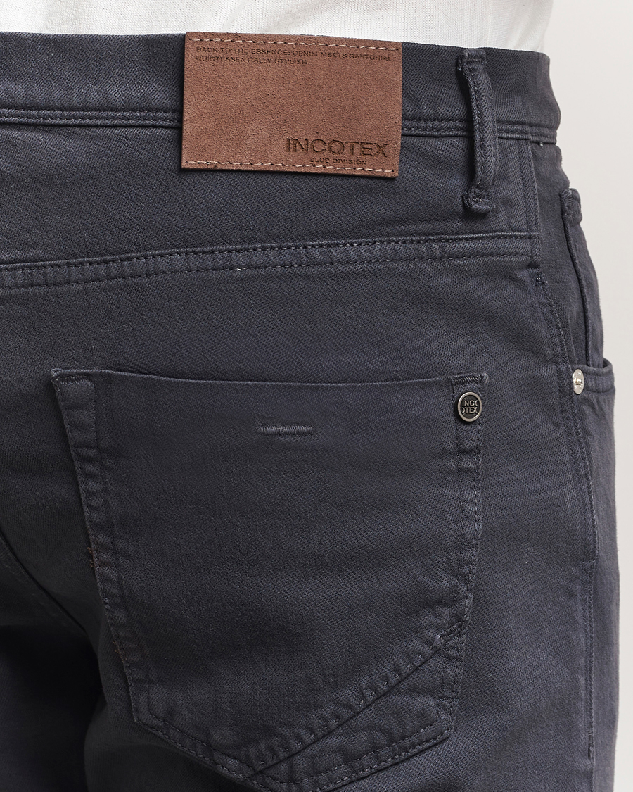 Men | Trousers | Incotex | 5-Pocket Cotton Stretch Pants Navy