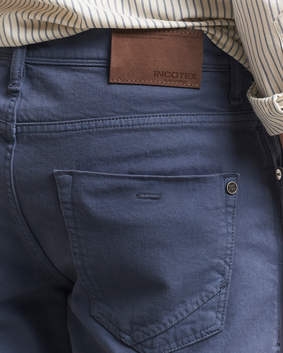 Men | Trousers | Incotex | 5-Pocket Cotton Stretch Pants Dark Blue