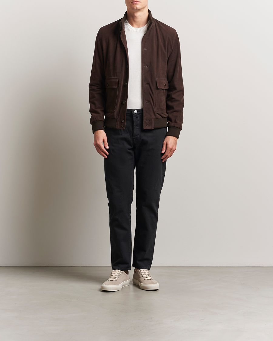 Men | Trousers | Incotex | 5-Pocket Cotton Stretch Pants Black