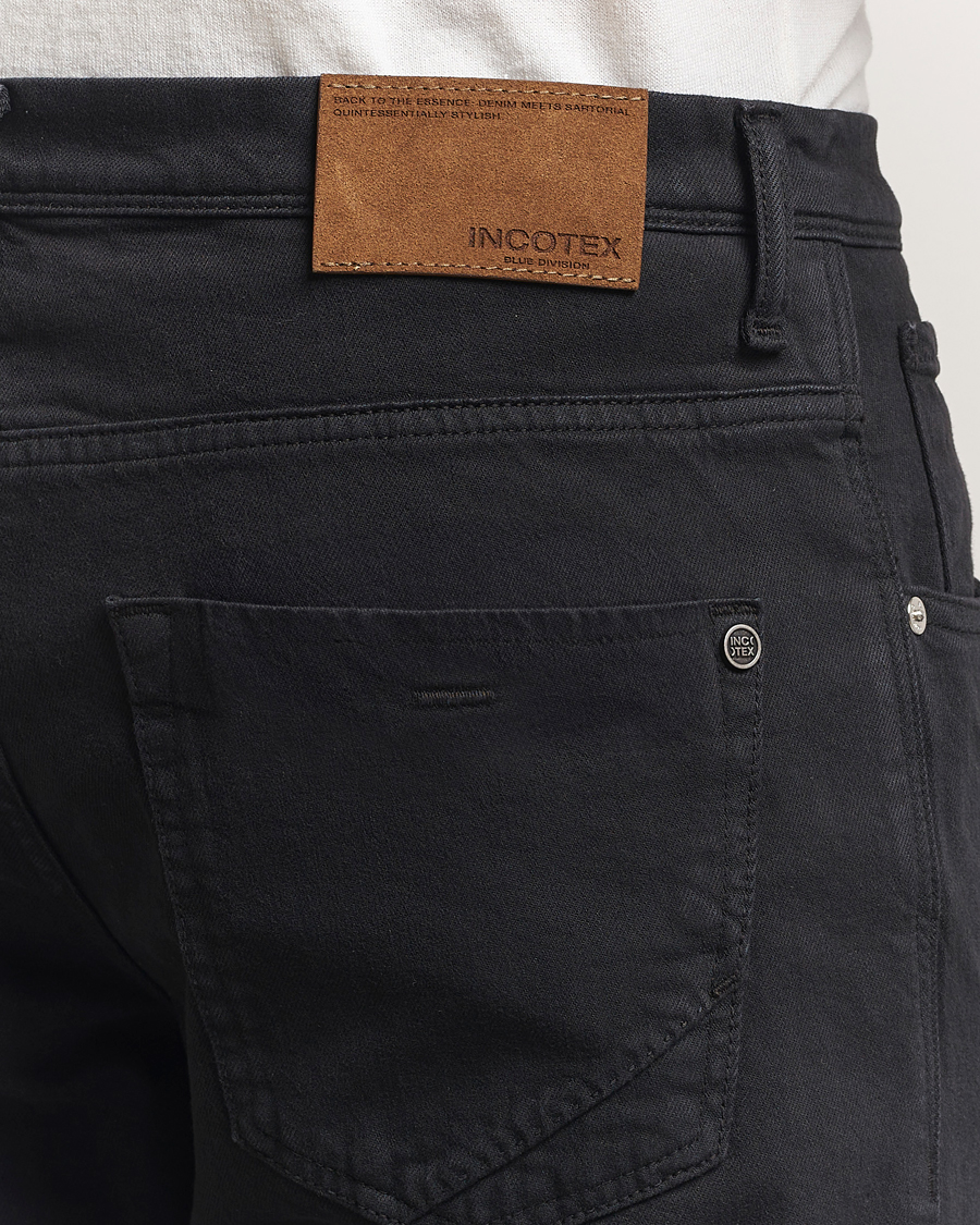 Men | Trousers | Incotex | 5-Pocket Cotton Stretch Pants Black