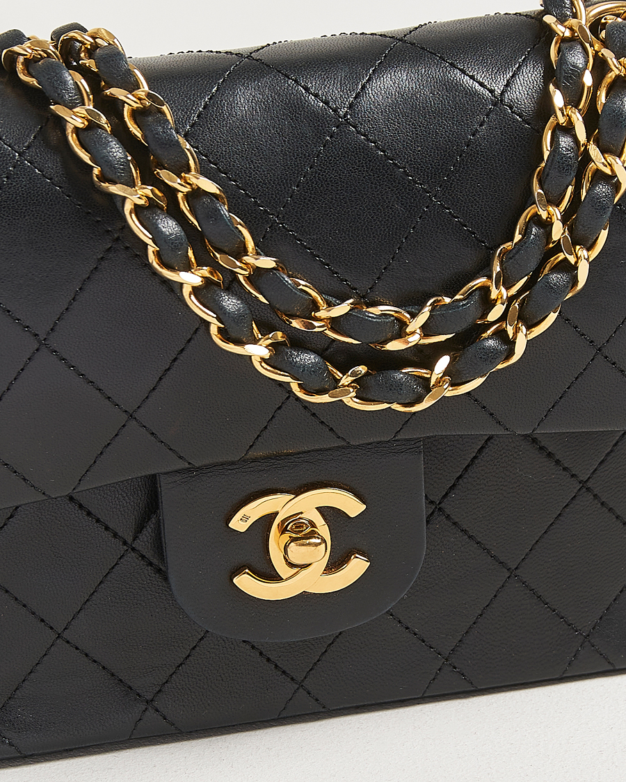 Men | Gifts for Her | Chanel Pre-Owned | Classic Double Flap Small Lambskin Black
