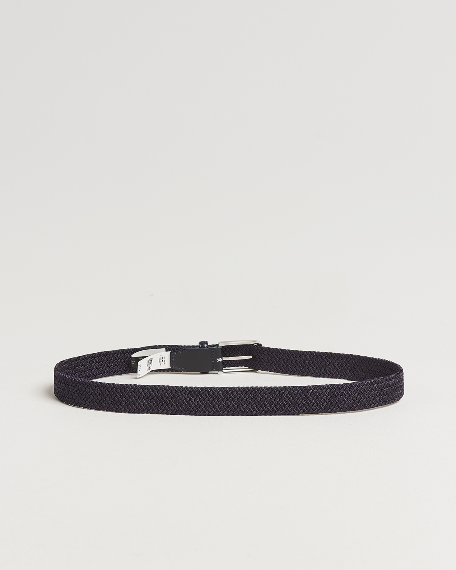 Men | Belts | BOSS BLACK | Clorio Elastic Woven Belt Navy