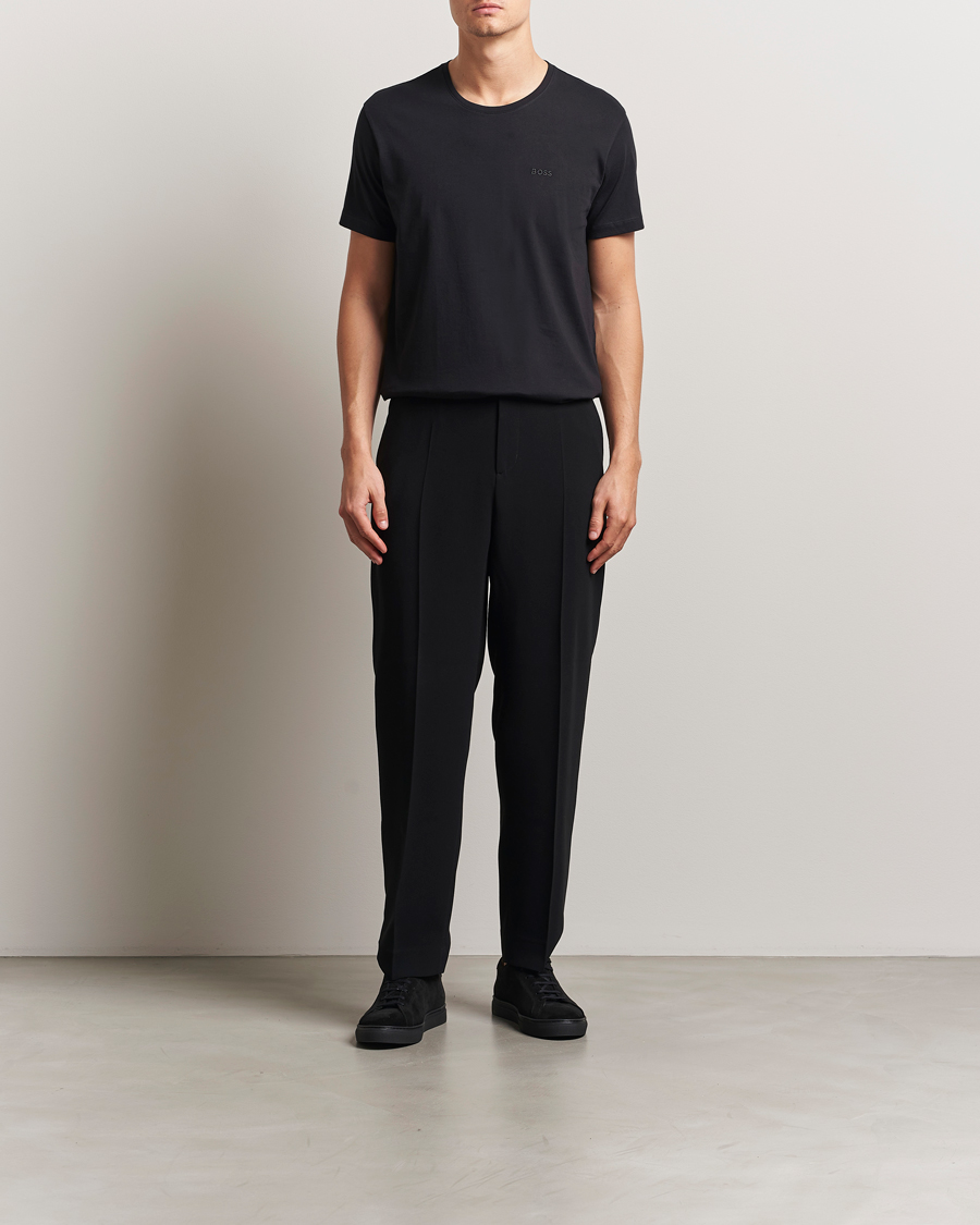 Men | T-Shirts | BOSS BLACK | 2-Pack Relaxed Fit Crew Neck T-Shirt Black