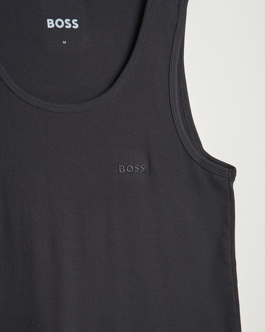 Men | T-Shirts | BOSS BLACK | 3-Pack Ribbed Tank Top Black