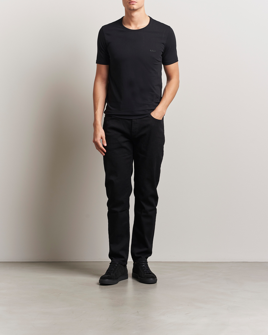 Men | T-Shirts | BOSS BLACK | 3-Pack Crew Neck T-Shirt Black