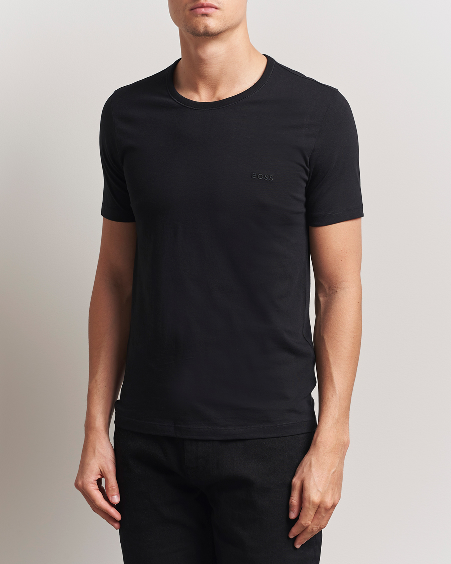 Men | T-Shirts | BOSS BLACK | 3-Pack Crew Neck T-Shirt Black