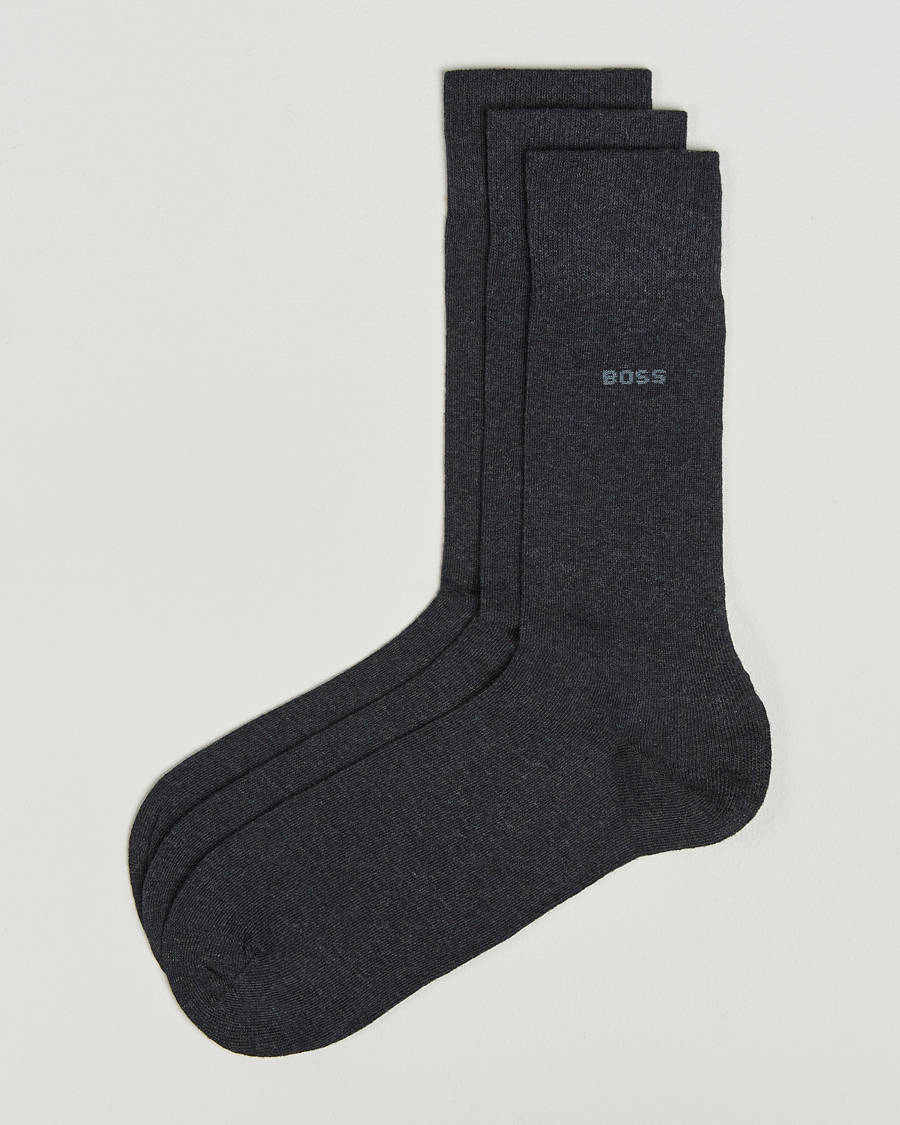 Men | Underwear & Socks | BOSS BLACK | 3-Pack RS Uni Socks Charcoal