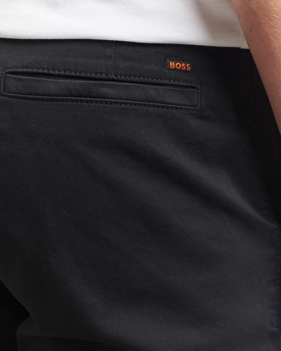 Men | Trousers | BOSS ORANGE | Tapered Fit Cotton Chinos Black