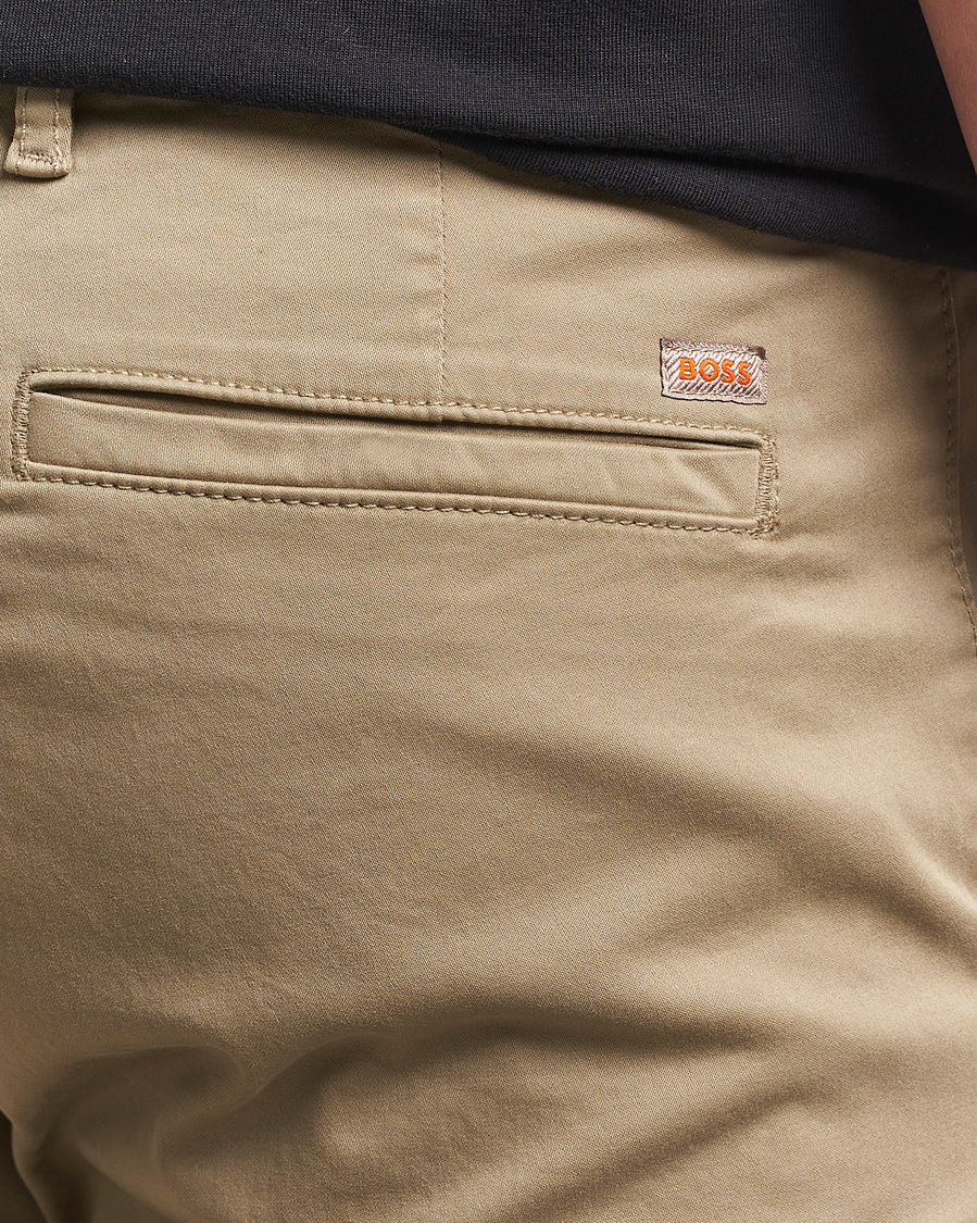Men | Trousers | BOSS ORANGE | Tapered Fit Cotton Chinos Beige