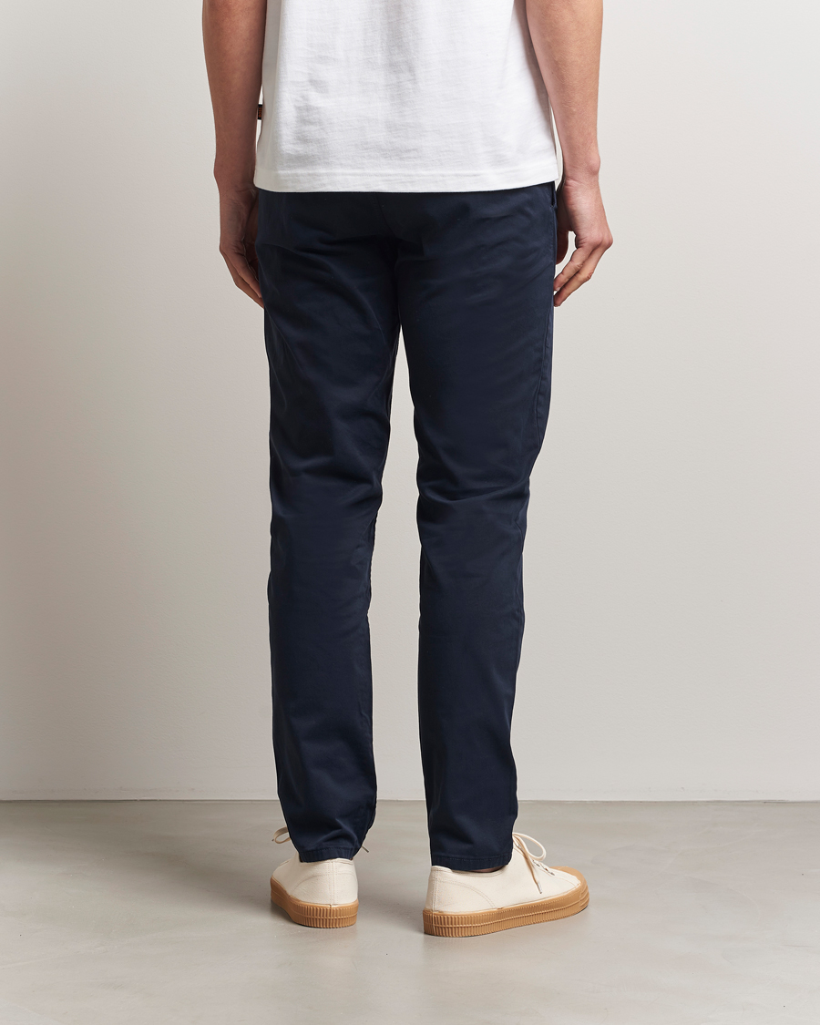 Men | Trousers | BOSS ORANGE | Tapered Fit Cotton Chinos Dark Blue