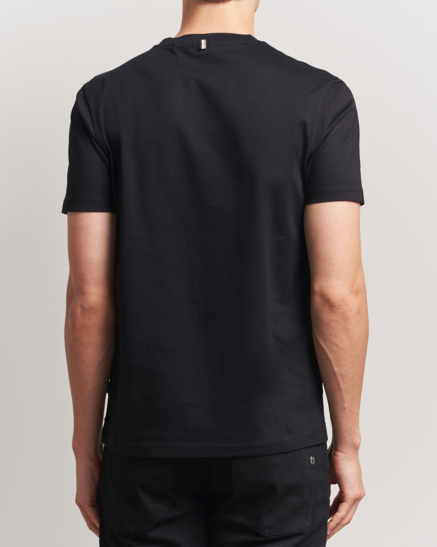 Men | T-Shirts | BOSS BLACK | Tessler Mercerized Crew Neck T-Shirt Black
