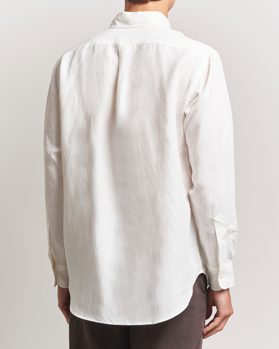 Men | Shirts | Kamakura Shirts | Linen Ametora Shirt White
