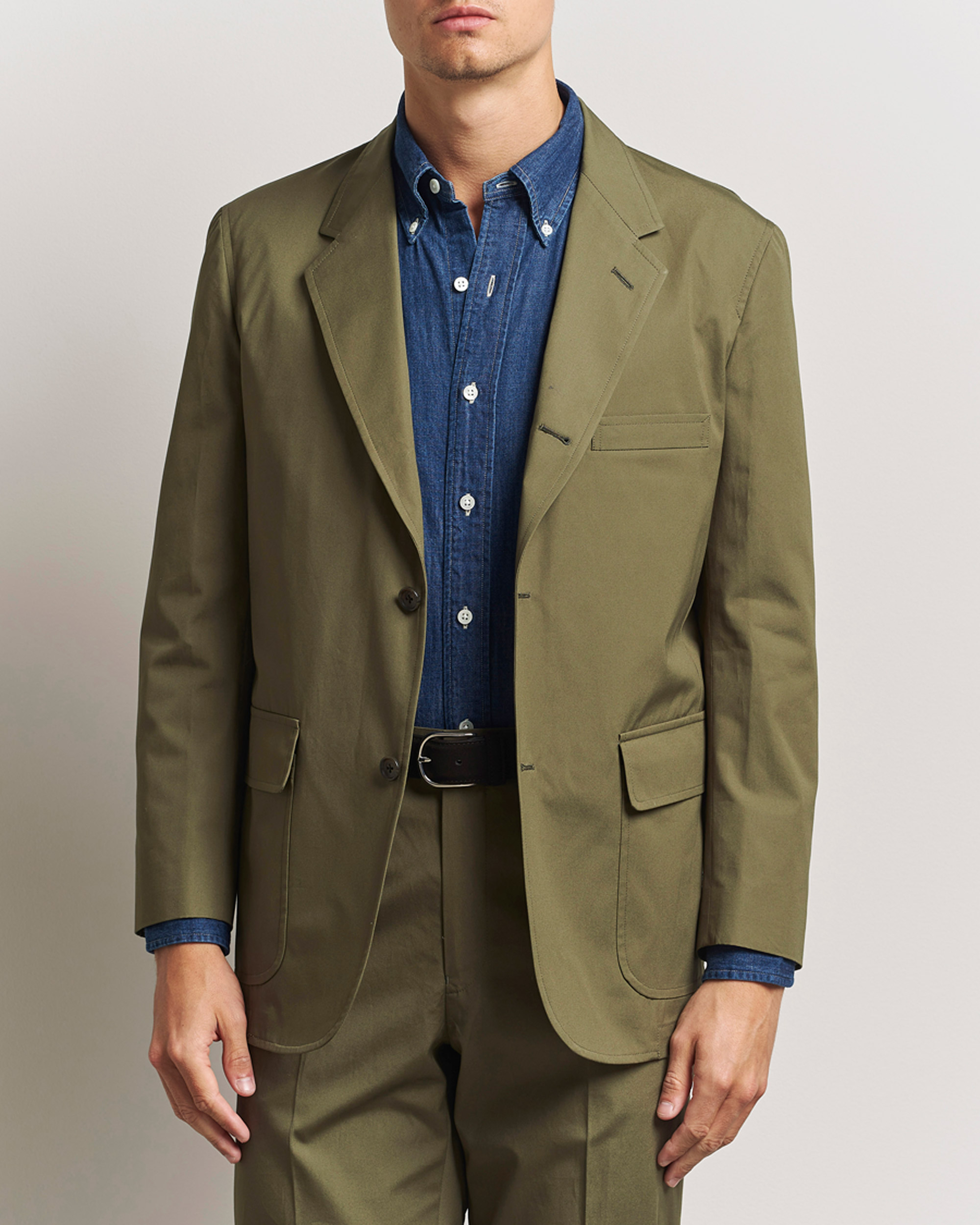 Men | Blazers | Kamakura Shirts | Cotton Ivy Jacket Olive
