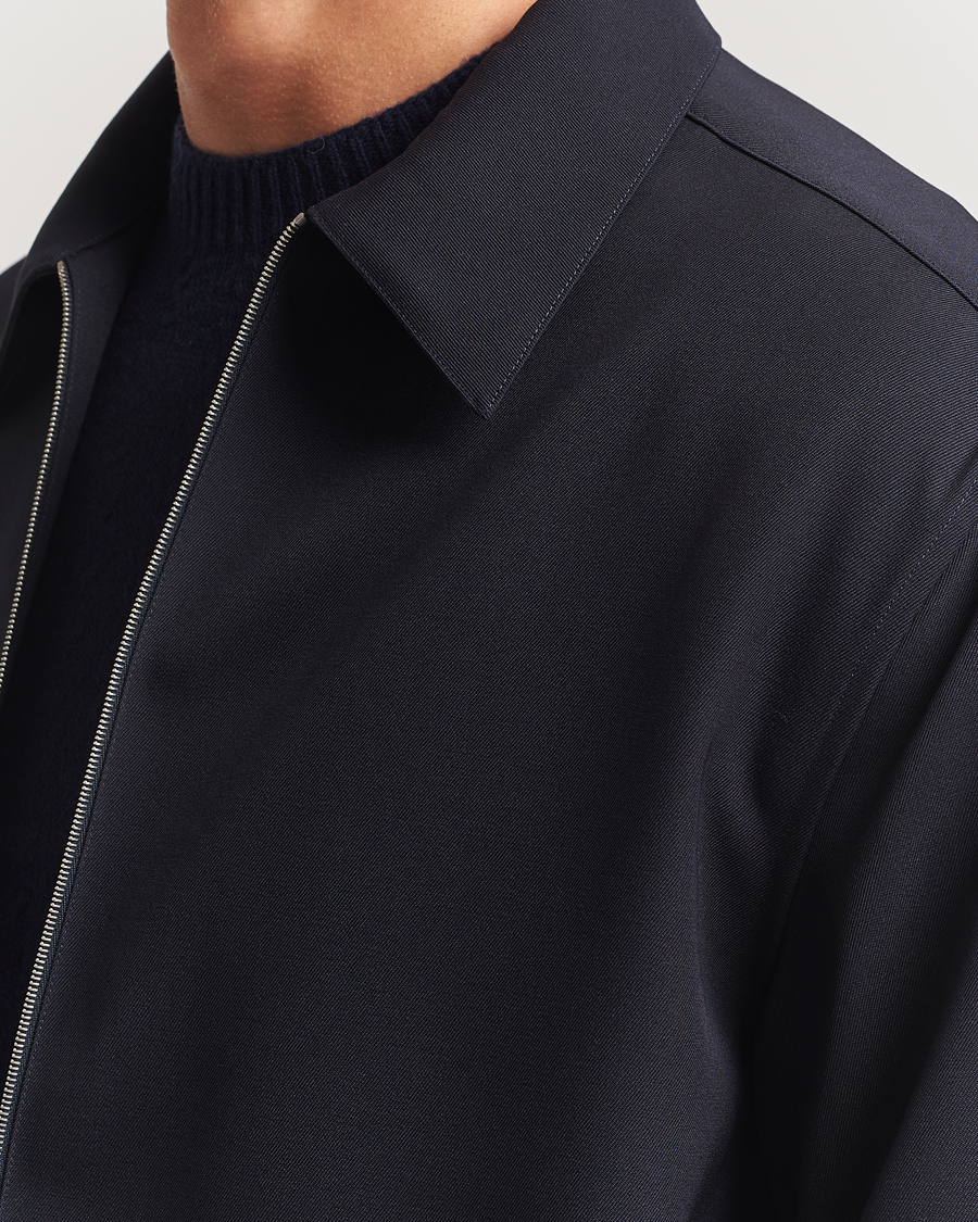 Men | Shirts | Jil Sander | Wool Zip Overshirt Navy
