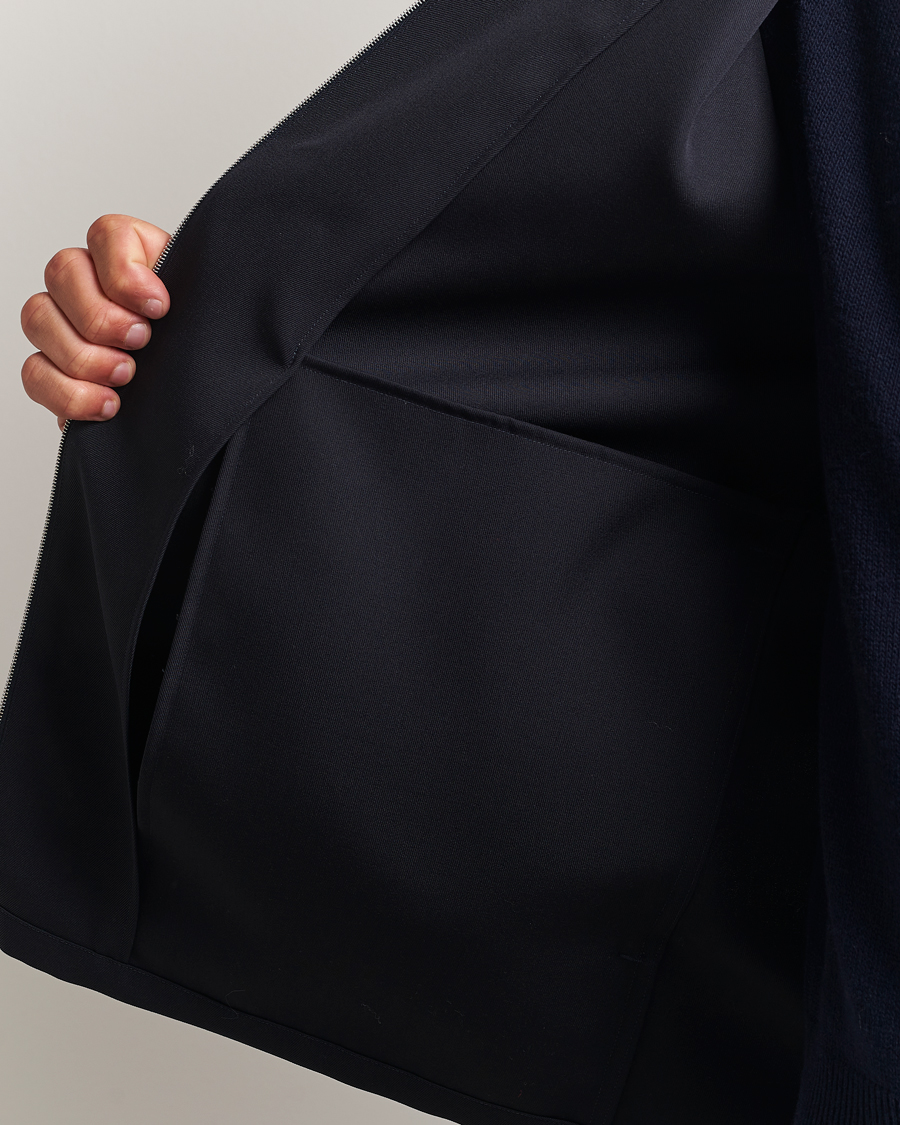 Men | Shirts | Jil Sander | Wool Zip Overshirt Navy