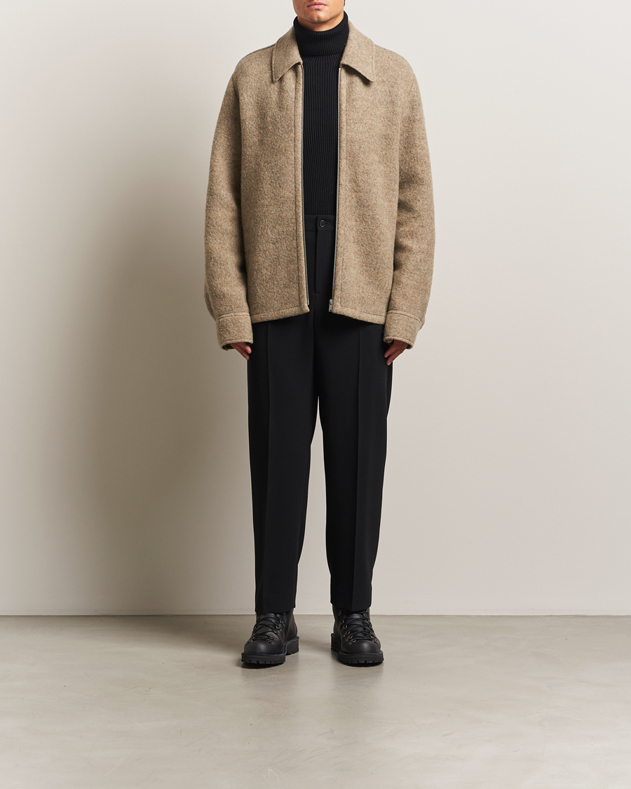 Men | Coats & Jackets | Jil Sander | Felted Wool Shirt Jacket Beige