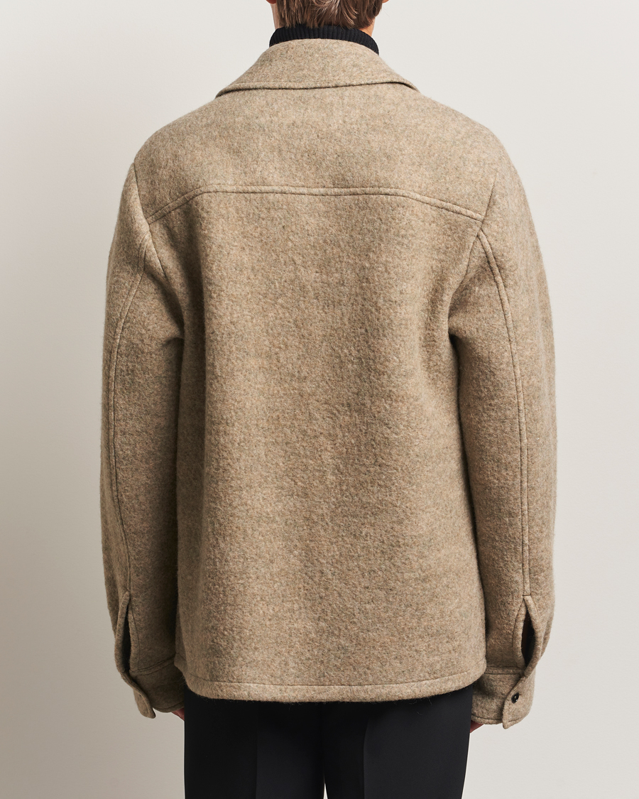 Men | Coats & Jackets | Jil Sander | Felted Wool Shirt Jacket Beige