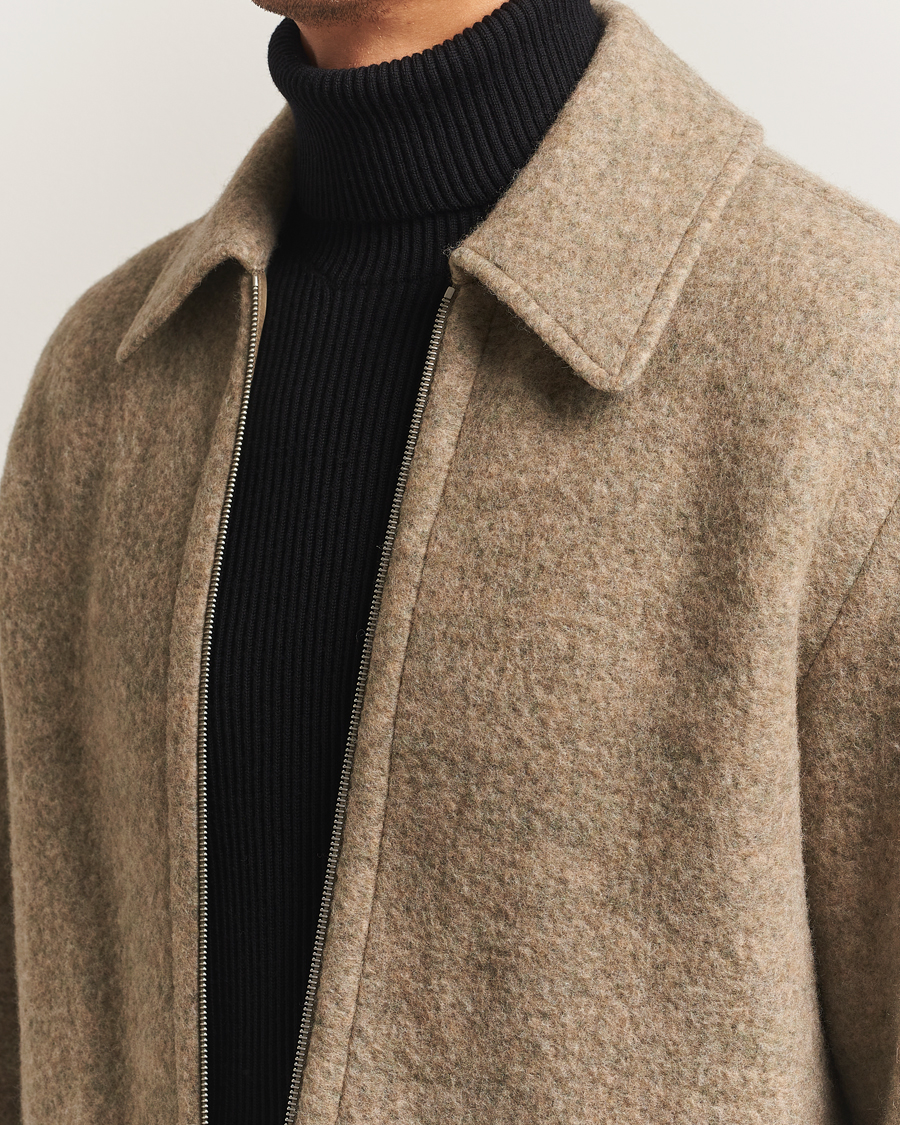 Men | Coats & Jackets | Jil Sander | Felted Wool Shirt Jacket Beige