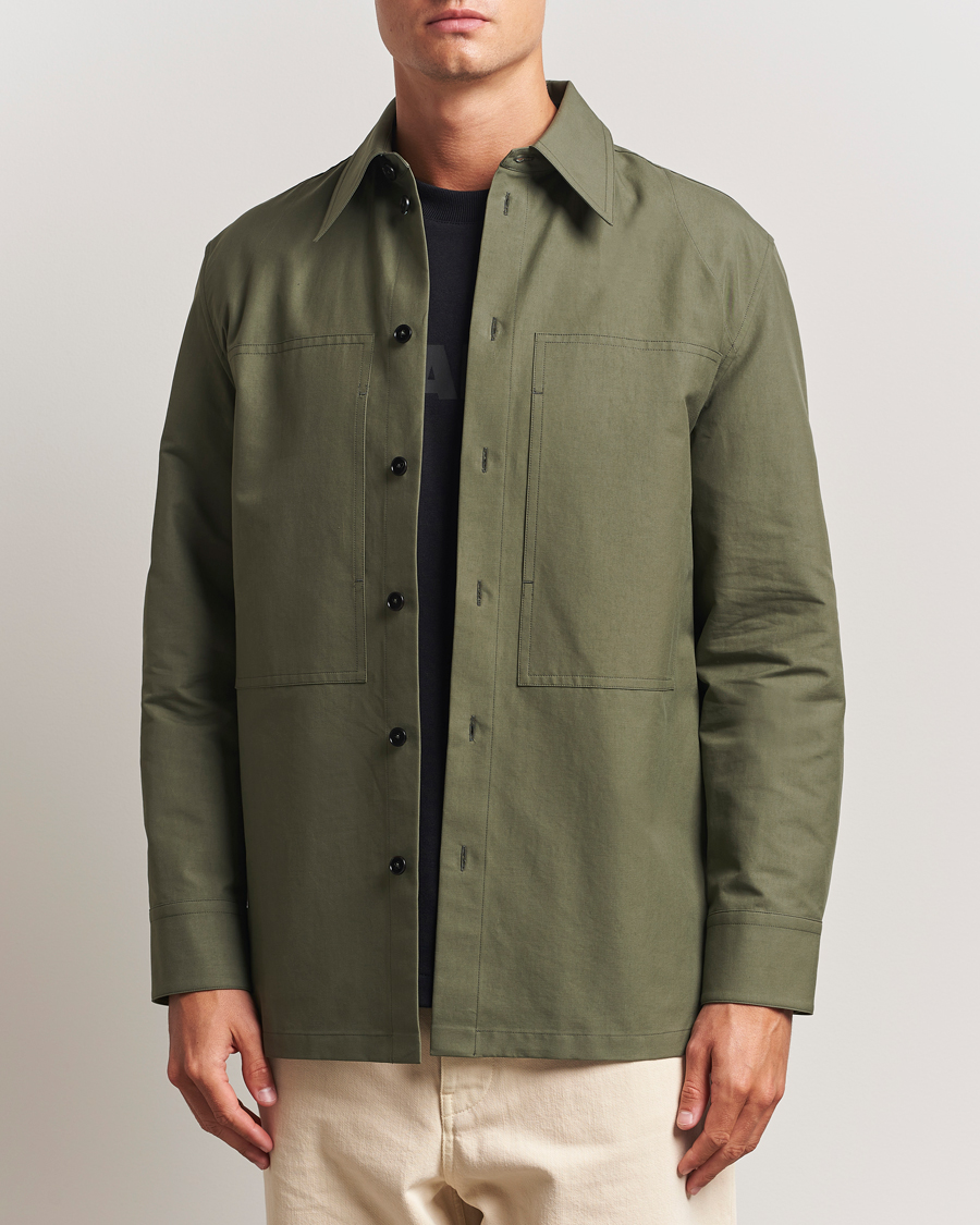 Men | Shirts | Jil Sander | Compact Cotton Overshirt Olive