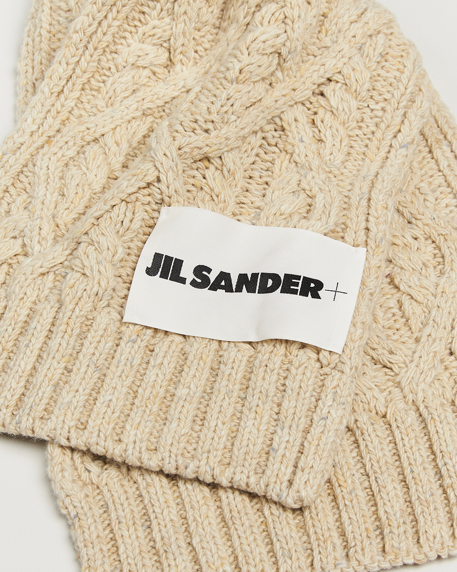 Men | Scarves | Jil Sander | Wool Donegal Cable Scarf Natural